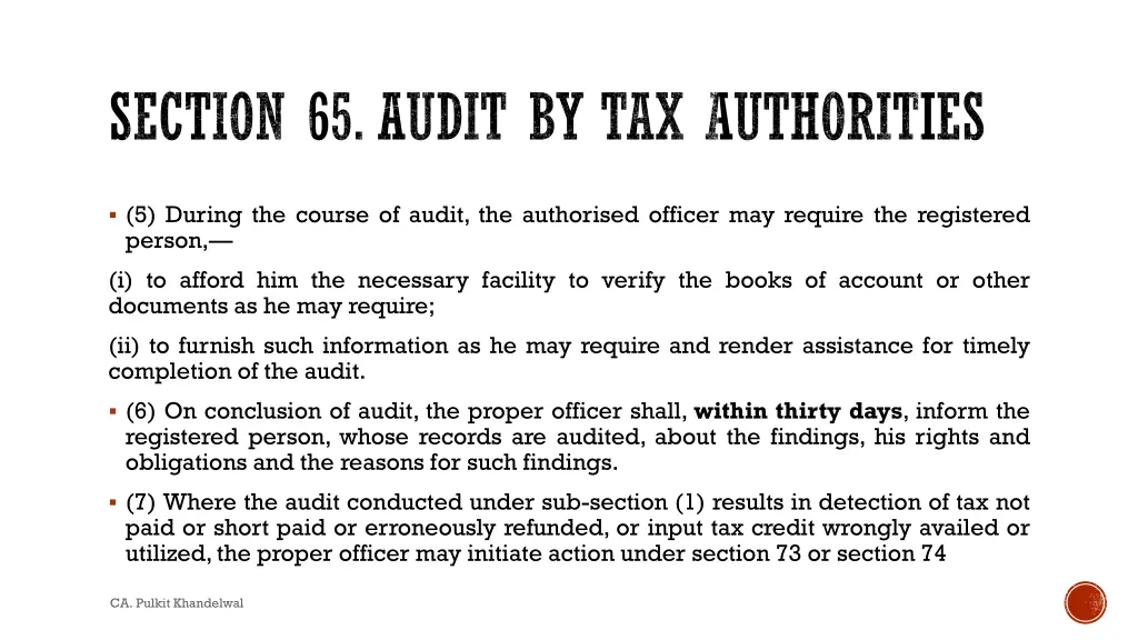 section 65 audit by tax authorities 1