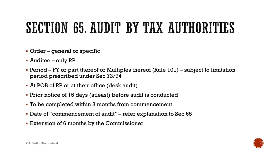 section 65 audit by tax authorities 2