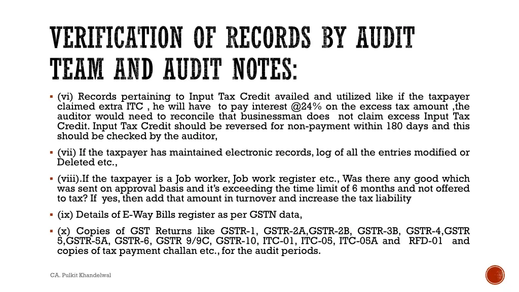 verification of records by audit team and audit 1