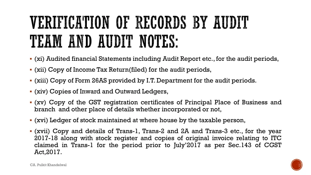 verification of records by audit team and audit 2