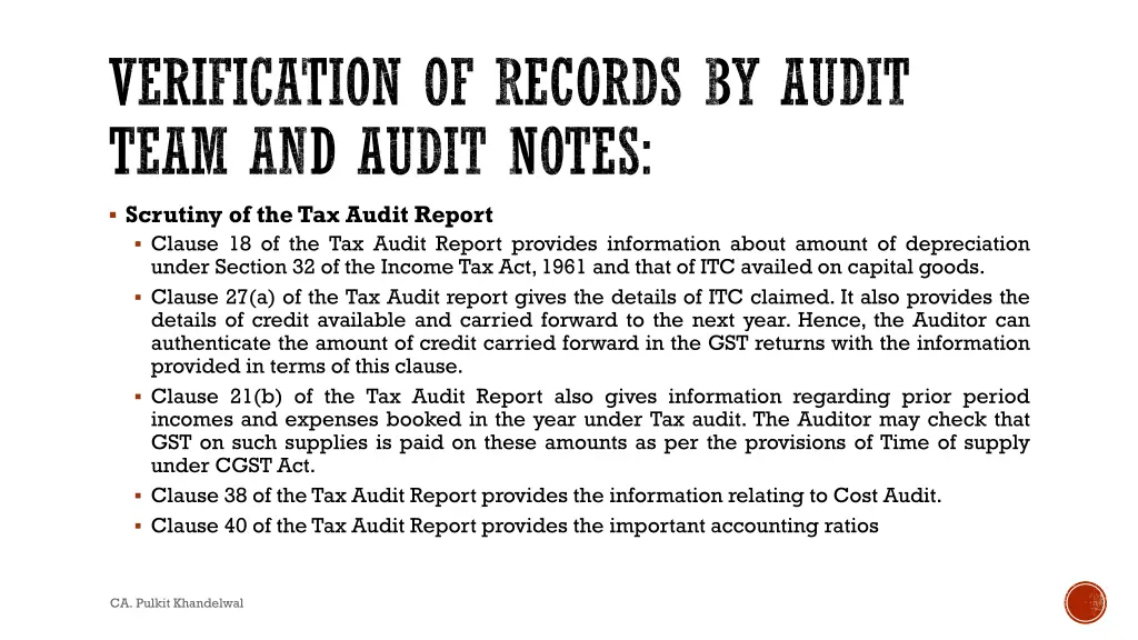 verification of records by audit team and audit 6