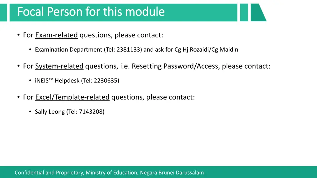 focal person for this module focal person