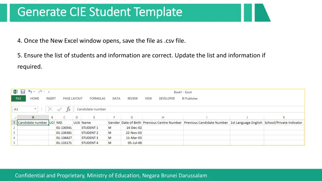 generate cie student template generate 2