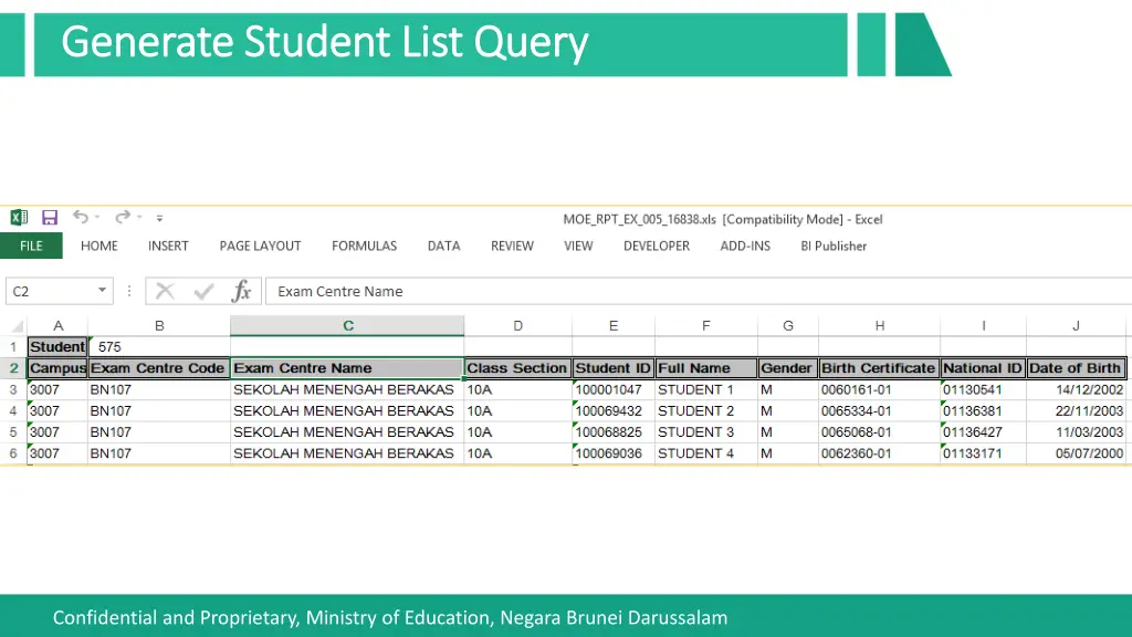 generate student list query generate student list 3