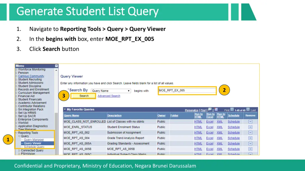 generate student list query generate student list