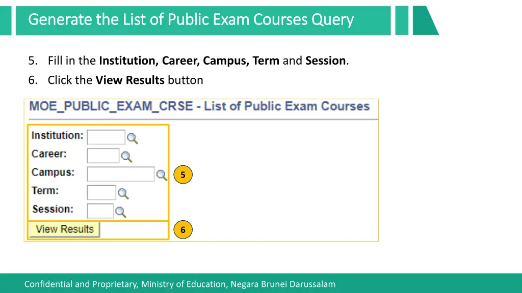 generate the list of public exam courses query 2