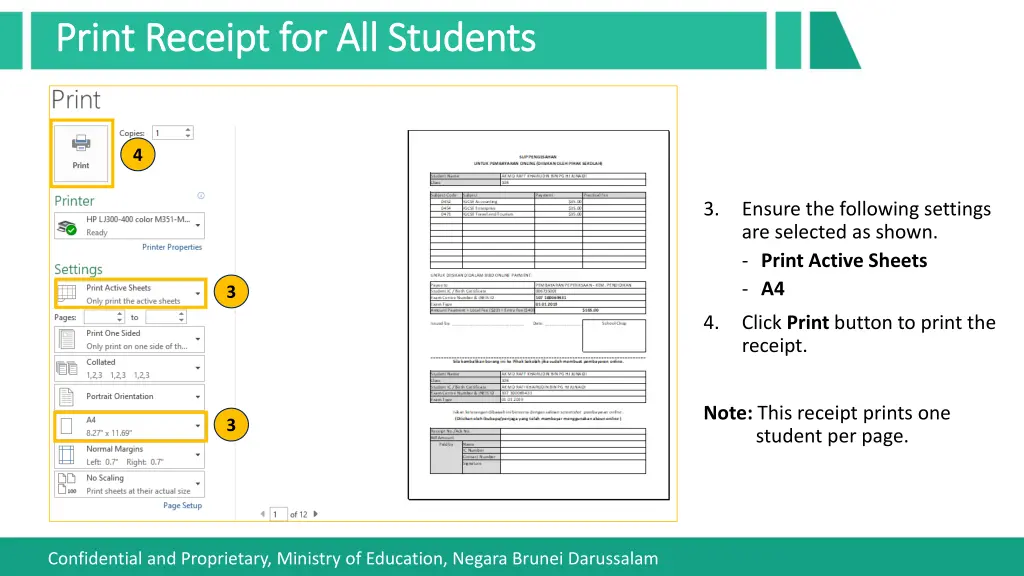 print receipt for all students print receipt 1