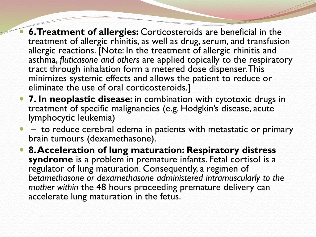 6 treatment of allergies corticosteroids