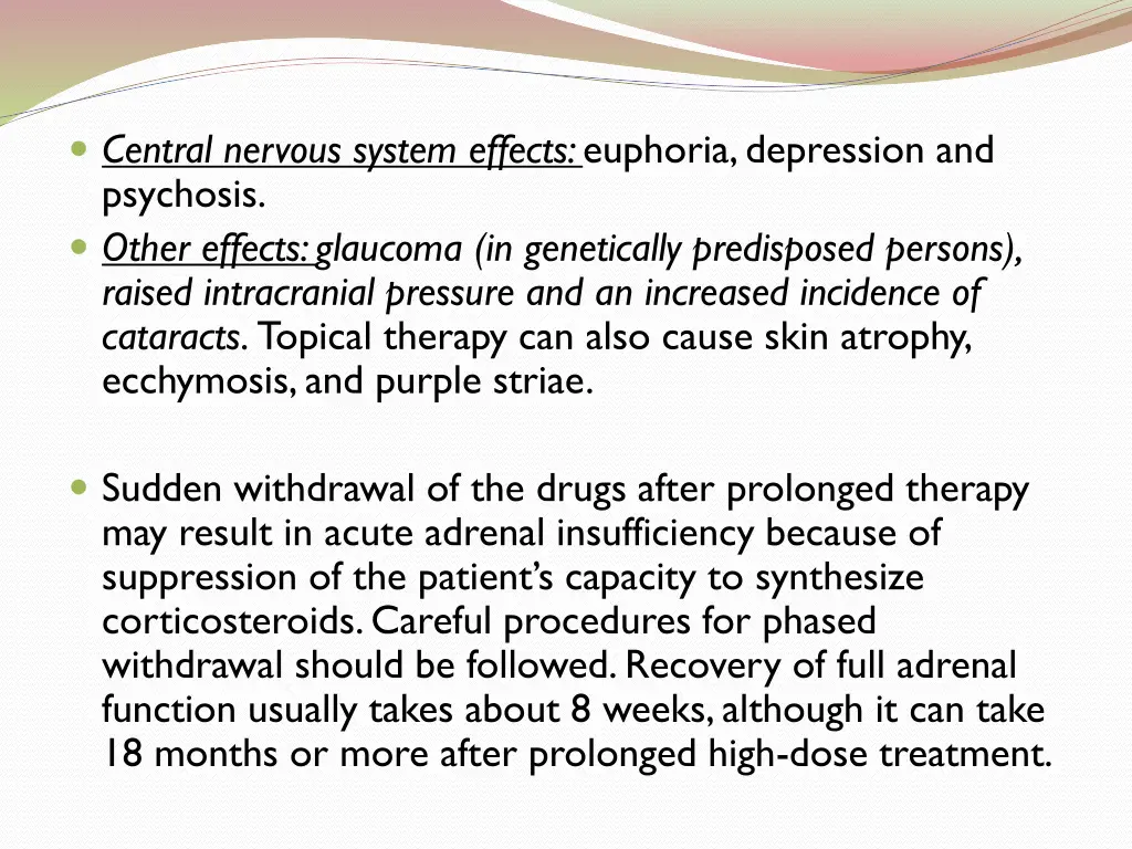 central nervous system effects euphoria