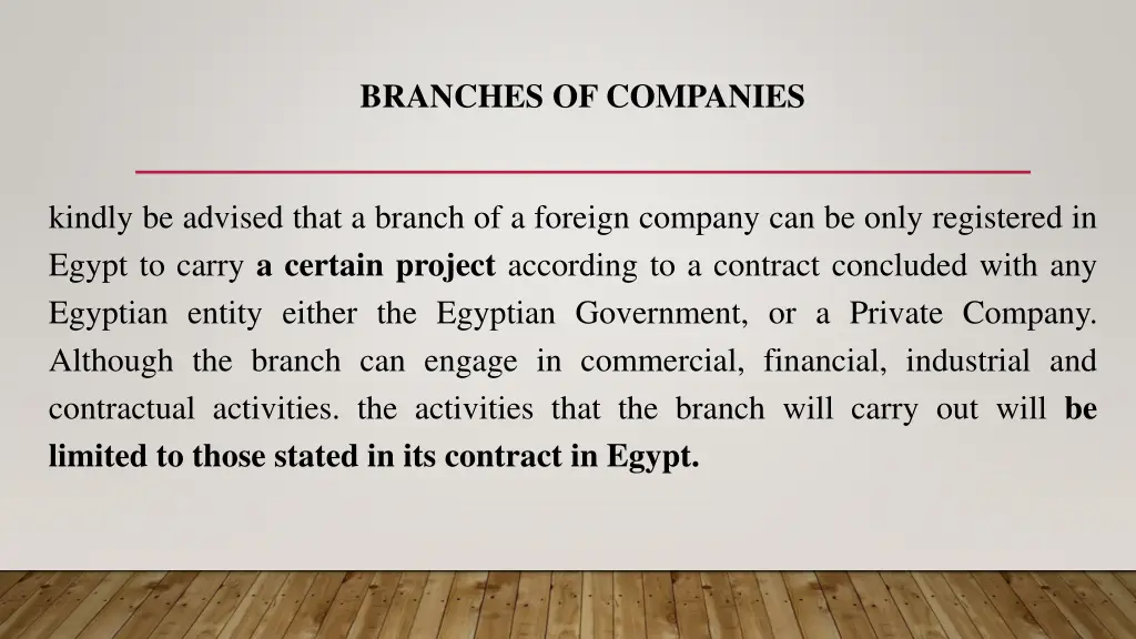 branches of companies