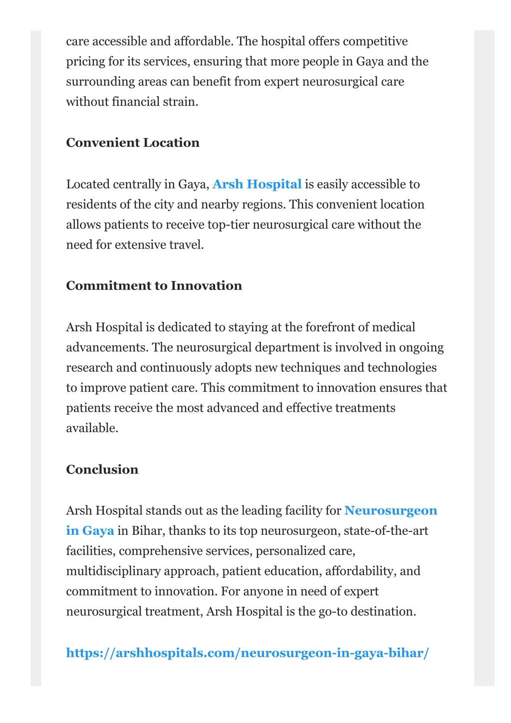 care accessible and affordable the hospital