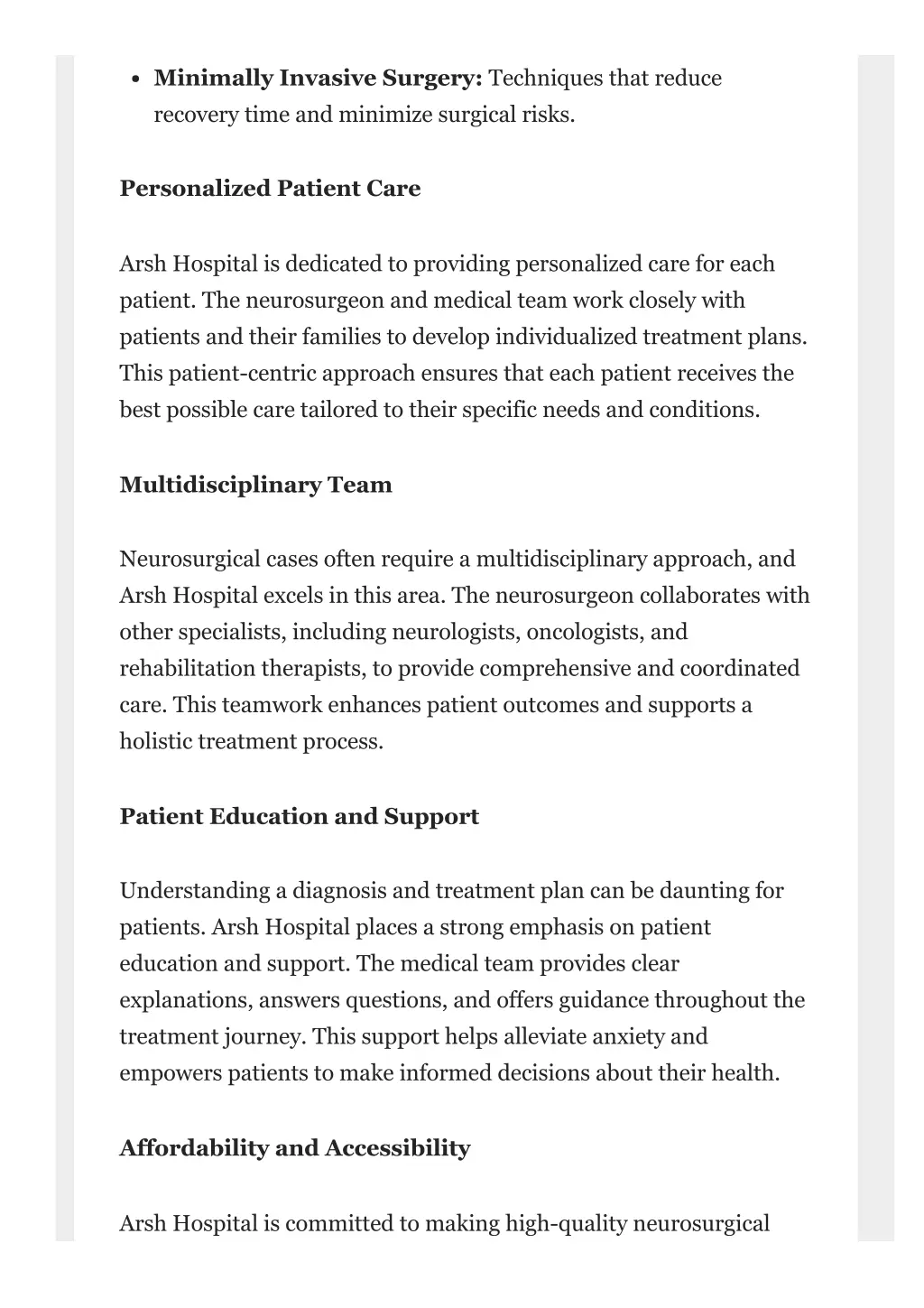 minimally invasive surgery techniques that reduce