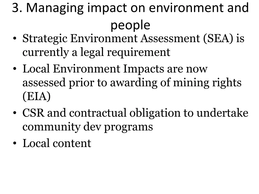 3 managing impact on environment and people