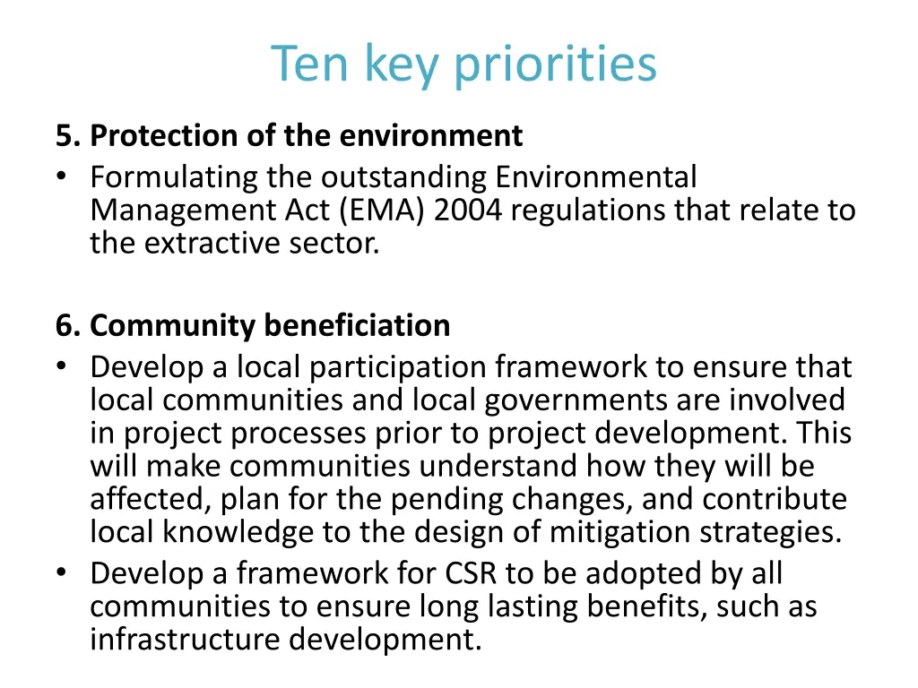 ten key priorities 2