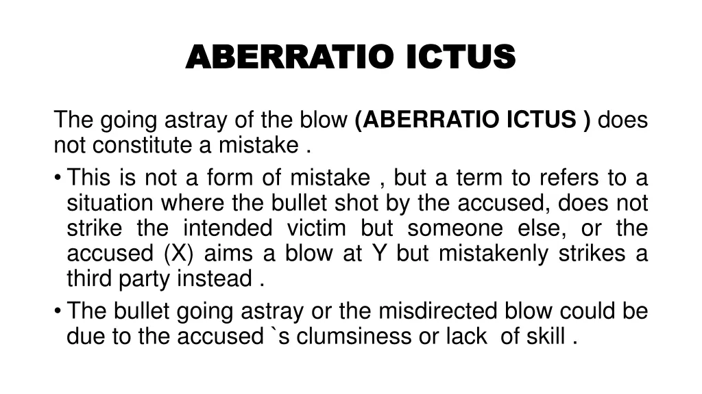 aberratio ictus aberratio ictus