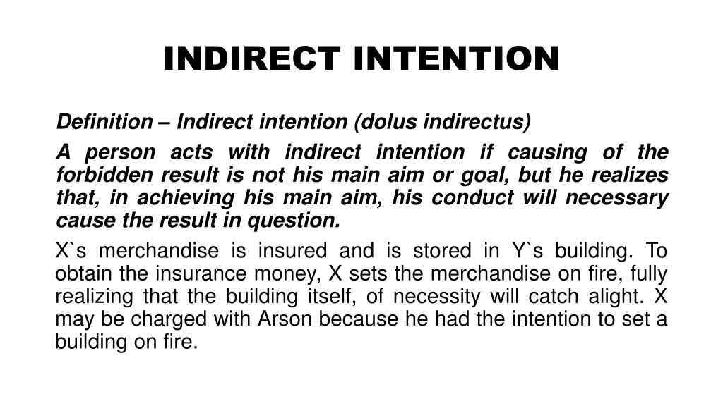 indirect intention