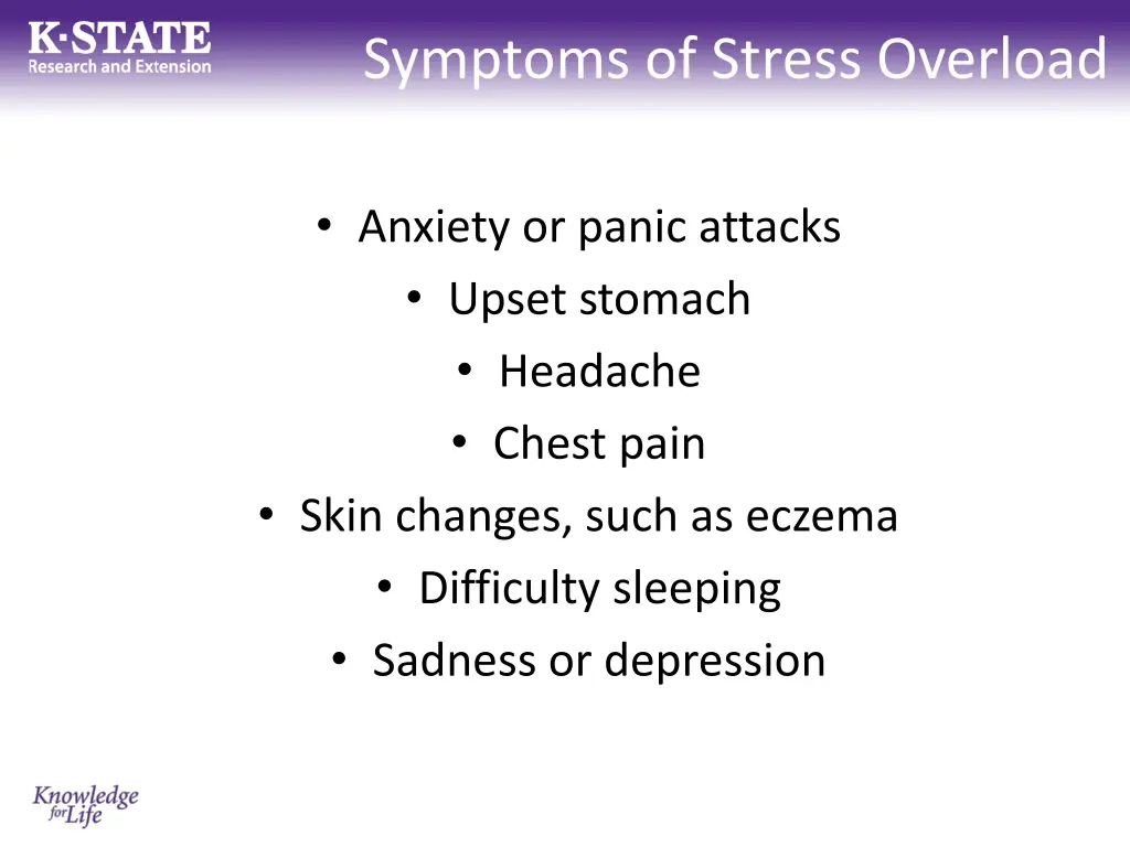 symptoms of stress overload