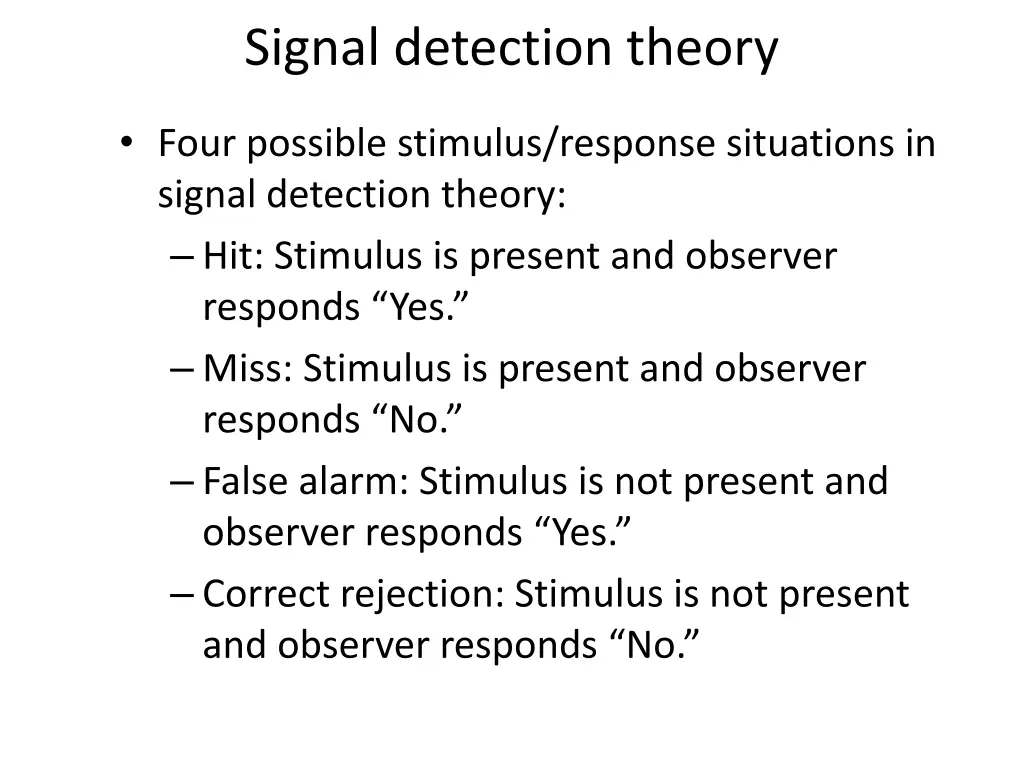 signal detection theory 2