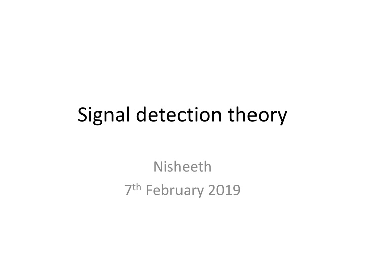 signal detection theory