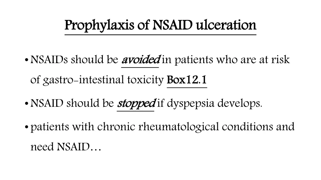 prophylaxis of nsaid ulceration