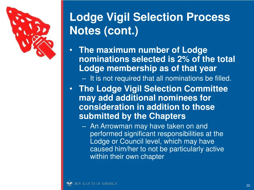 lodge vigil selection process notes cont