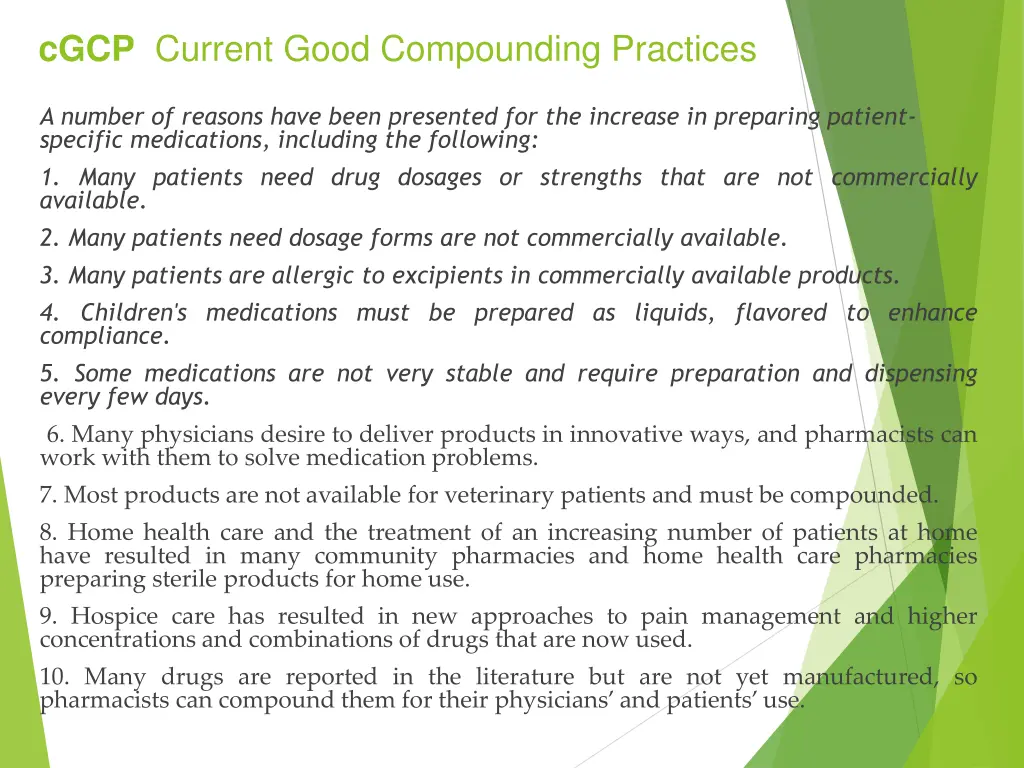 cgcp current good compounding practices