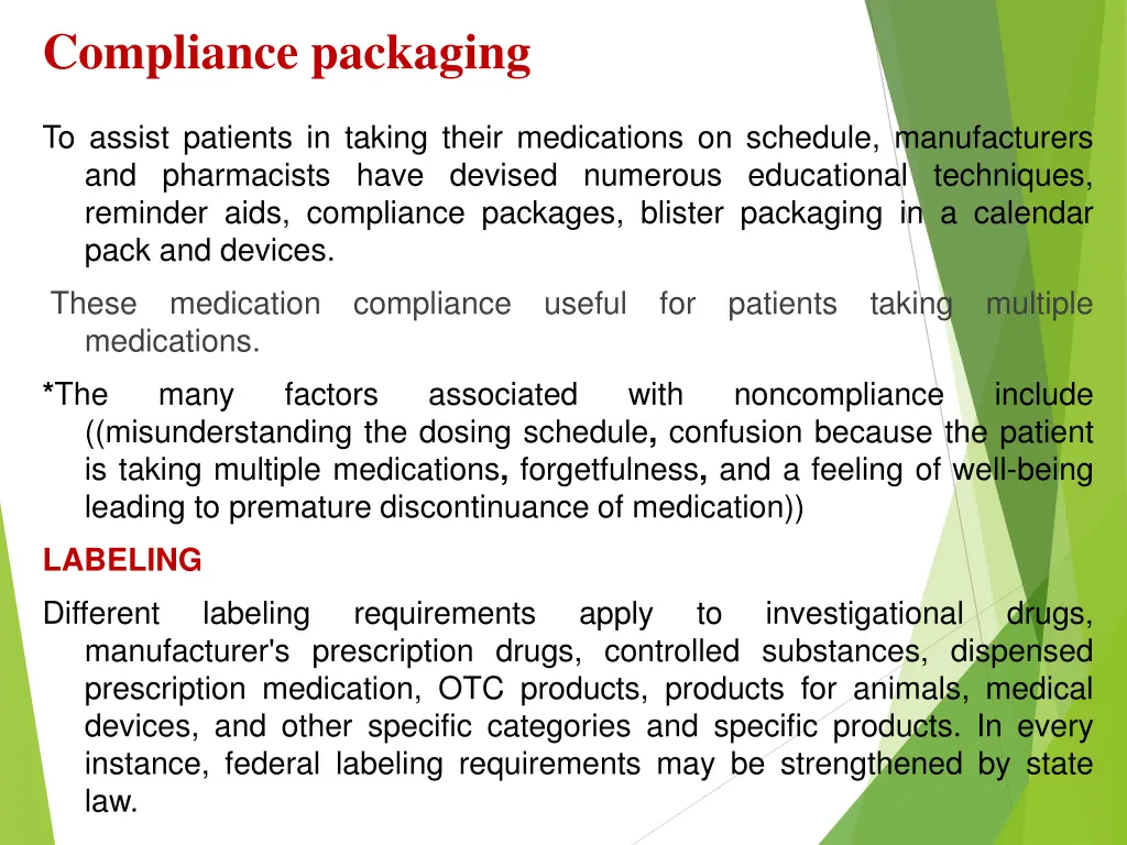 compliance packaging