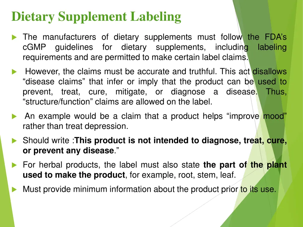 dietary supplement labeling