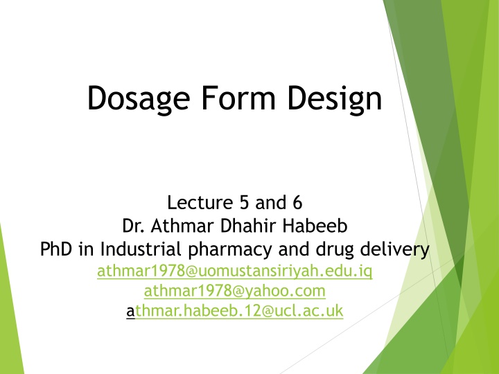 dosage form design