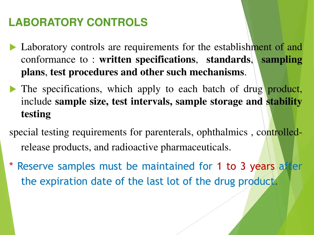 laboratory controls