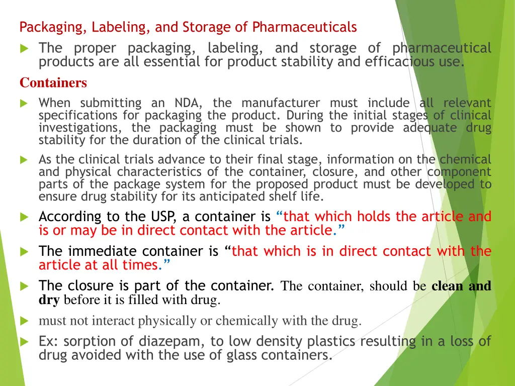 packaging labeling and storage of pharmaceuticals