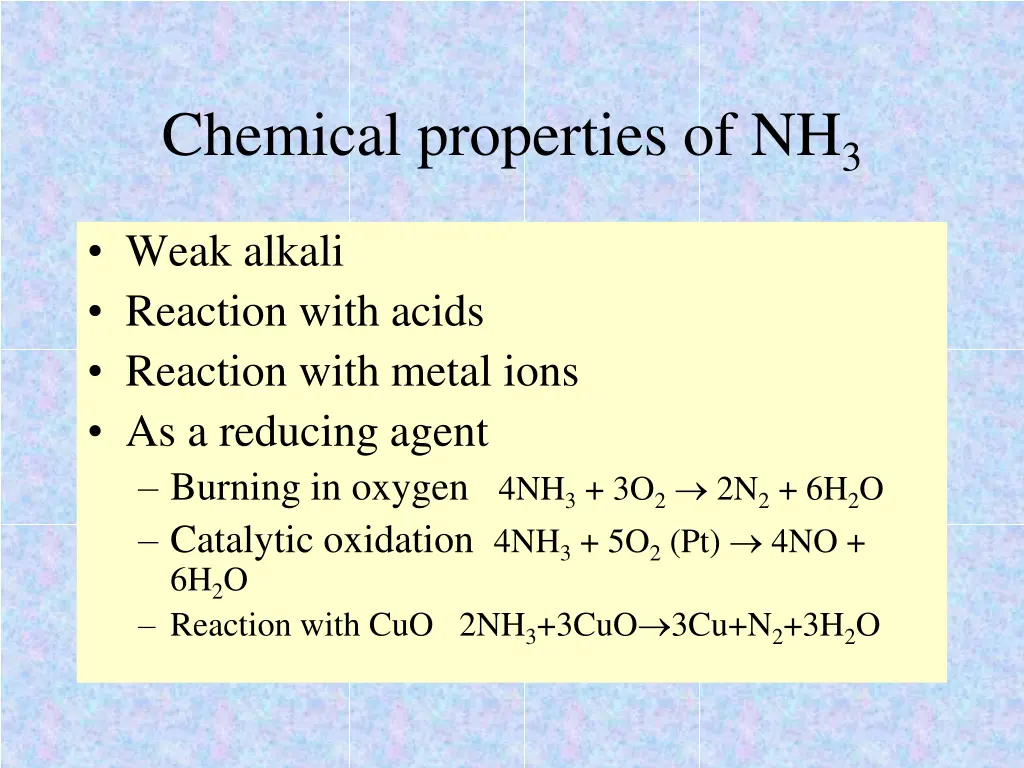 chemical properties of nh 3