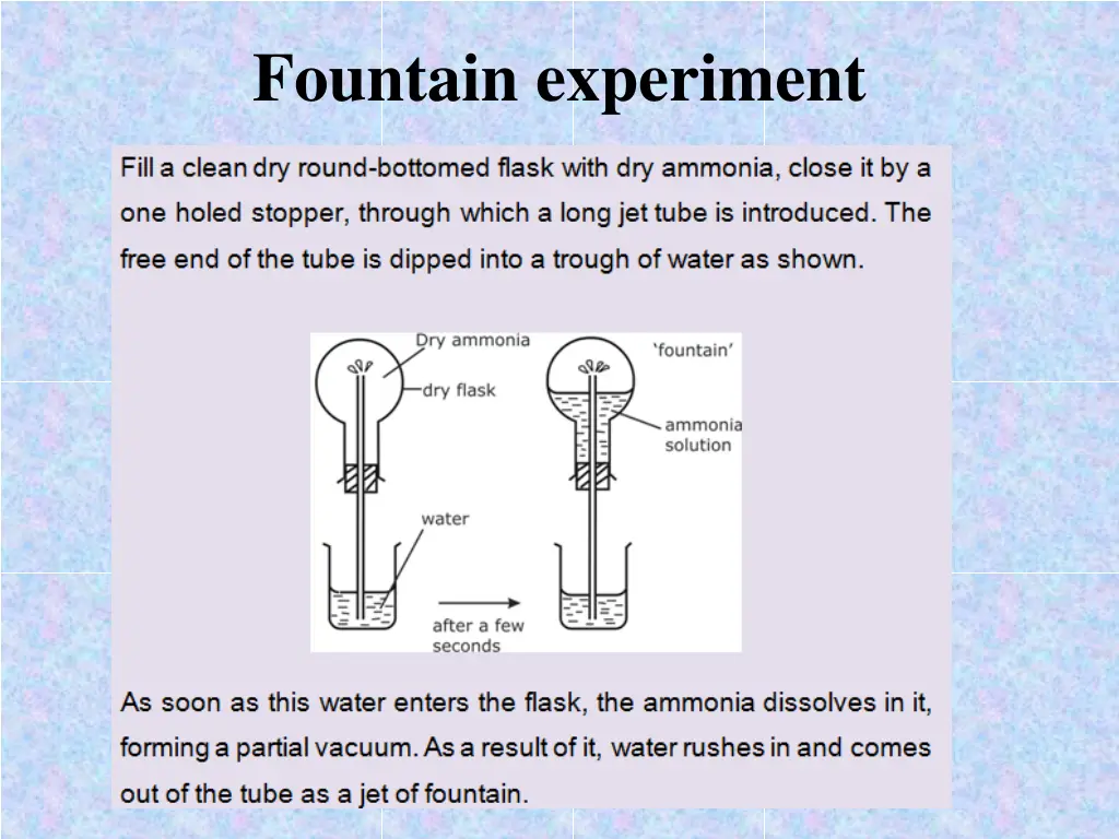 fountain experiment