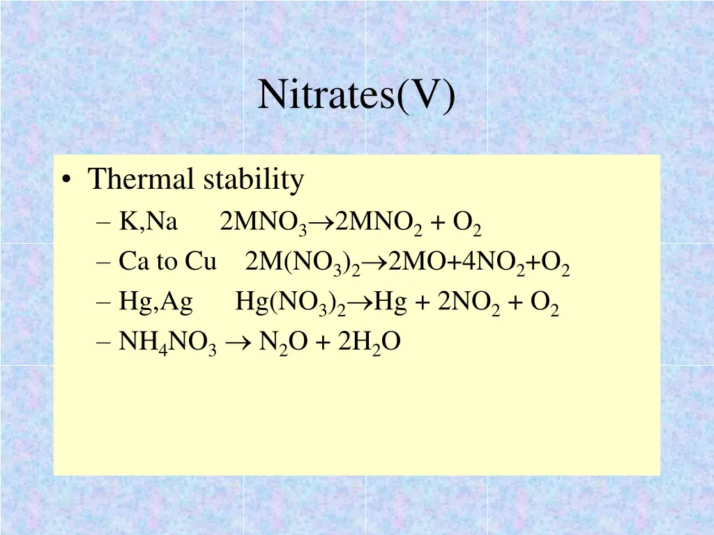 nitrates v