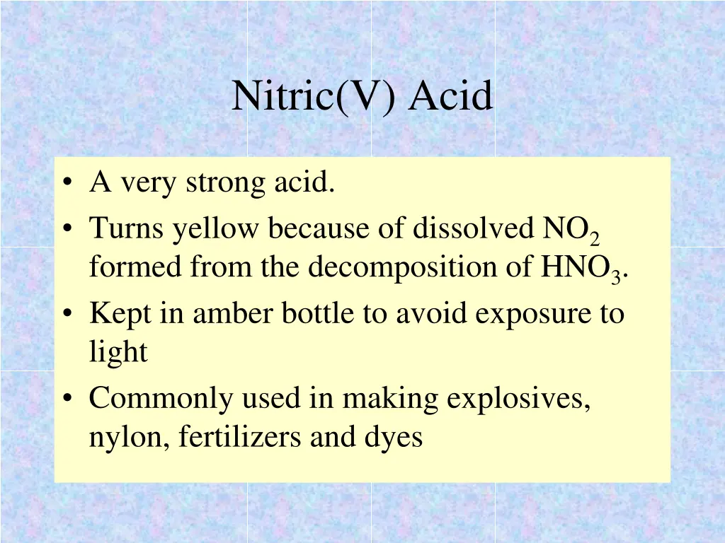 nitric v acid