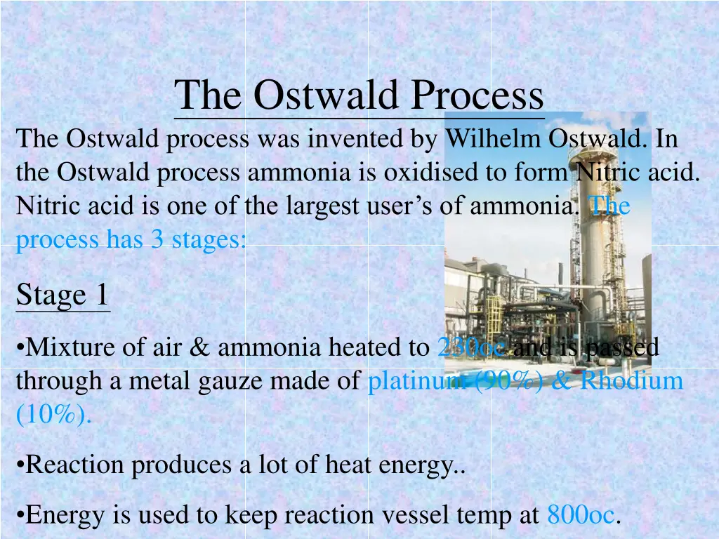 the ostwald process the ostwald process