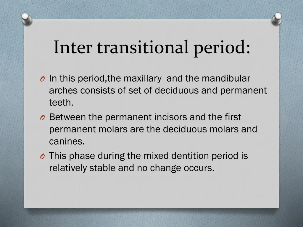 inter transitional period