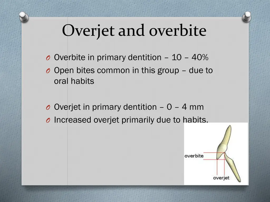 overjet and overbite