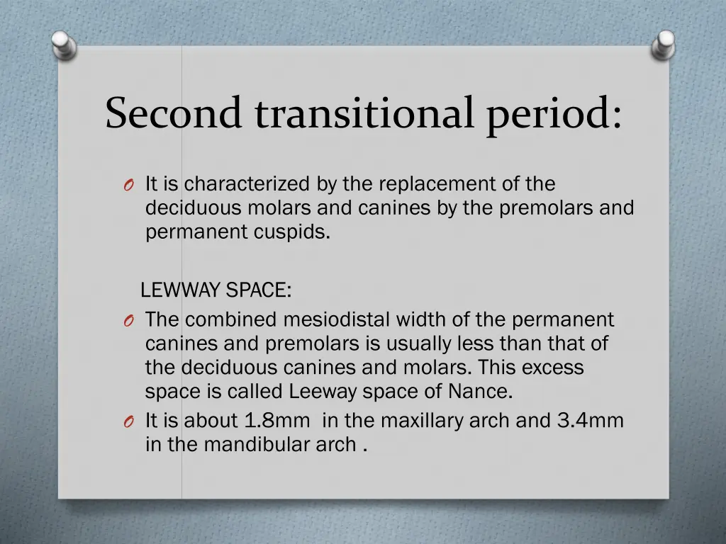 second transitional period