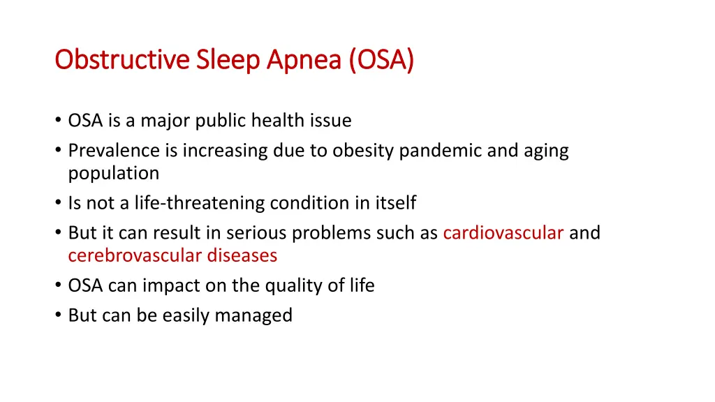 obstructive sleep apnea osa obstructive sleep