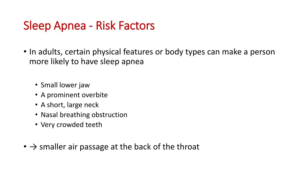 sleep apnea sleep apnea risk factors