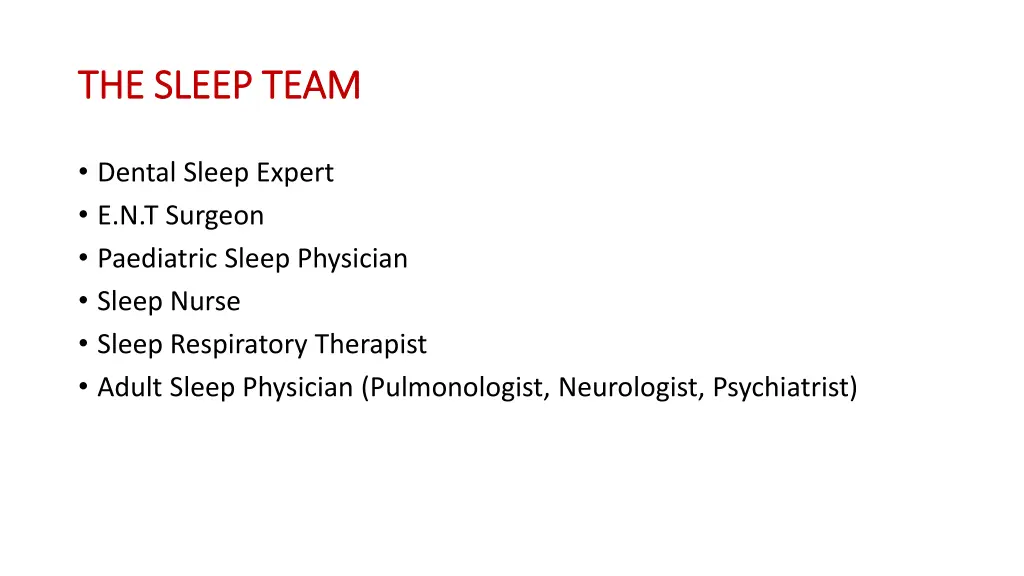 the sleep team the sleep team