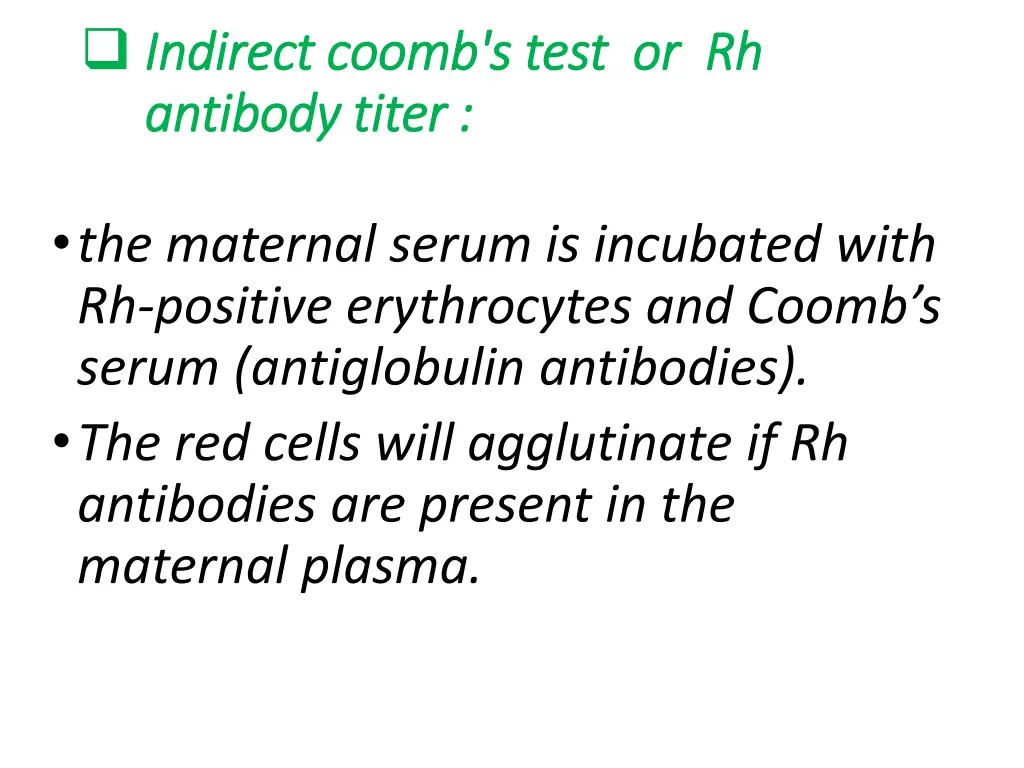 indirect indirect coomb s antibody titer antibody