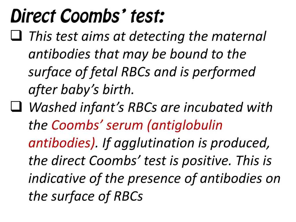 this test aims at detecting the maternal