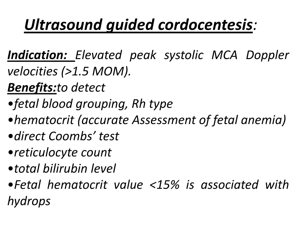 ultrasound guided cordocentesis