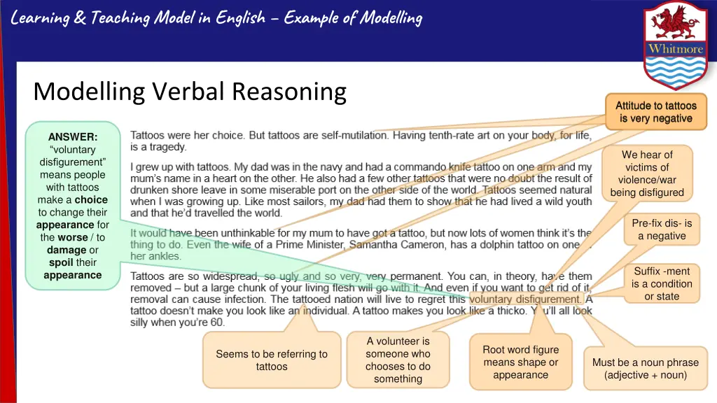 learning teaching model in english example 2