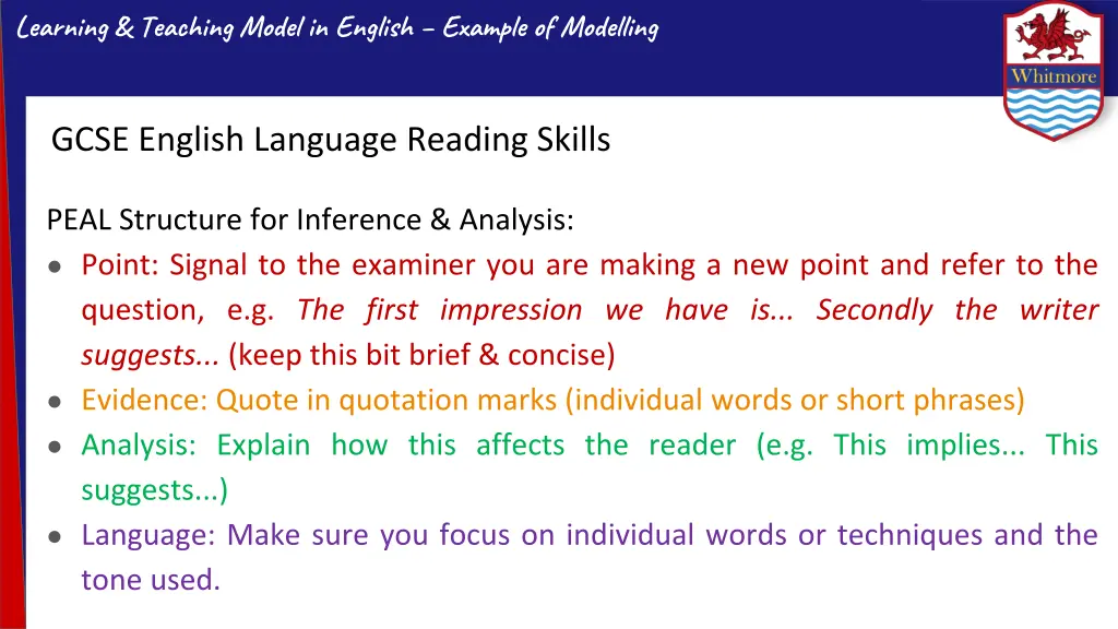 learning teaching model in english example 4