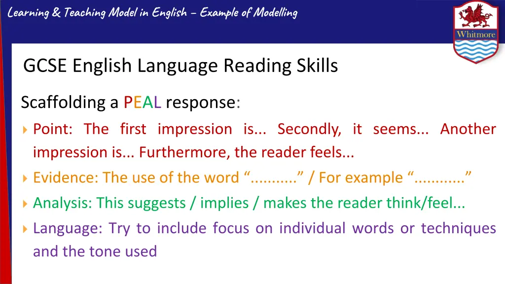 learning teaching model in english example 6