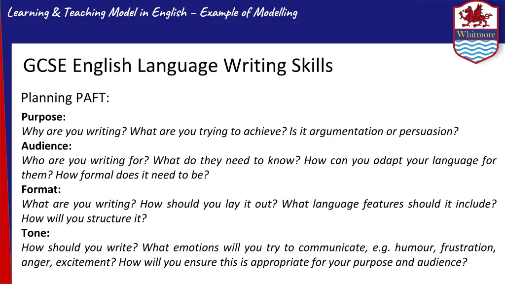 learning teaching model in english example 8