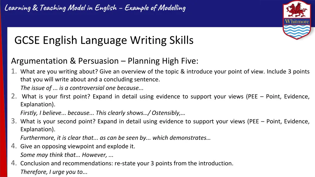 learning teaching model in english example 9